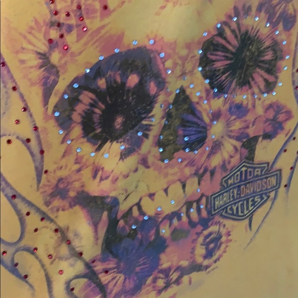 HD floral sugar skull tee shirt West Palm FL Med - Picture 4 of 5